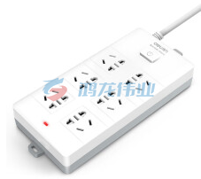 得力18264插座_6组_10米_PVC袋装(白)(只)
