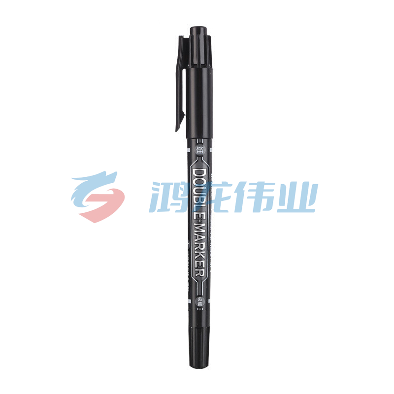 晨光 M＆G 小双头记号笔 MG-2130 细头2.0mm 极细头0.5mm (黑色) 12支/盒