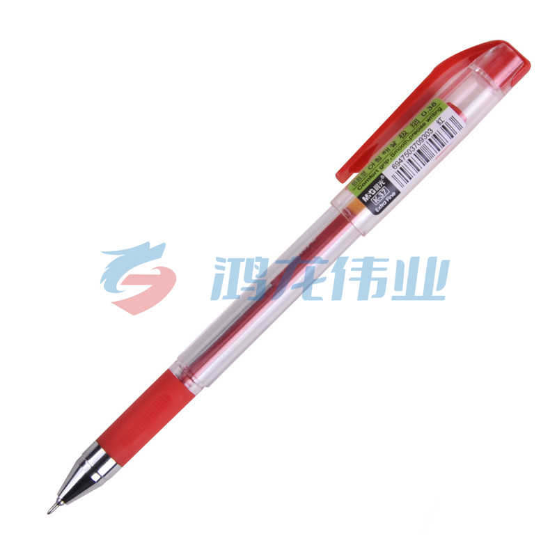 晨光 M＆G 拔帽中性笔 K-37 0.38mm (红色) 12支/盒 (替芯：MG6100)