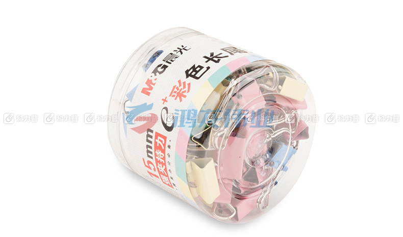 晨光 M＆G Eplus彩色长尾夹 ABS92743 15mm 60个/筒
