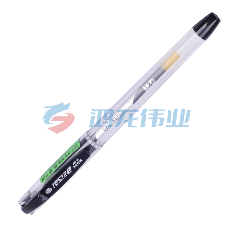 晨光 M＆G 拔帽极细防水双珠啫喱笔 K-39 0.7mm (黑色) 12支/盒 (替芯 MG-6128)