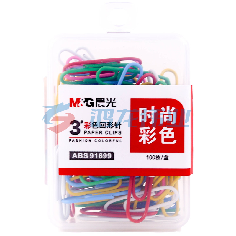 晨光 M＆G PP盒彩色回形针 ABS91699 28mm  100枚/盒