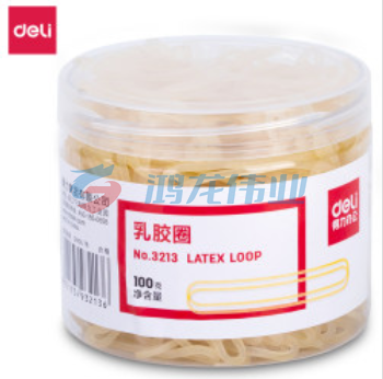 得力(deli) 3213 高韧性高强度乳胶圈/橡皮筋/橡胶圈/牛皮筋 100g 1筒装