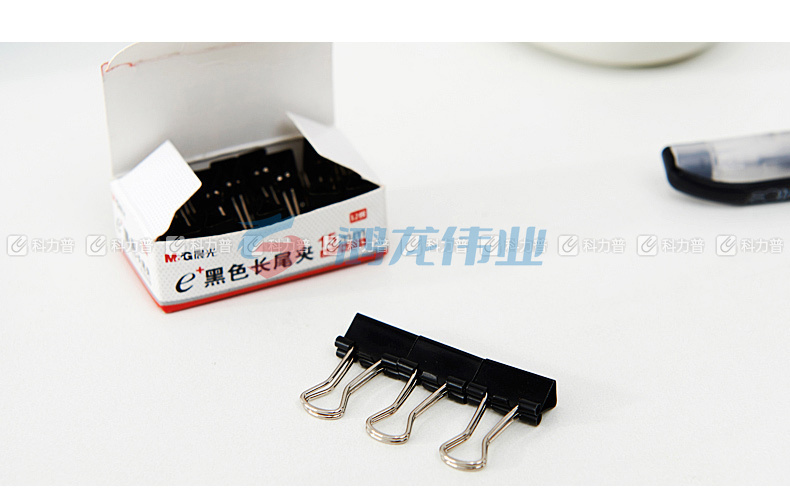 晨光 M＆G Eplus盒装黑色长尾夹 ABS92731 15mm  12个/盒 12盒/包 360盒/箱
