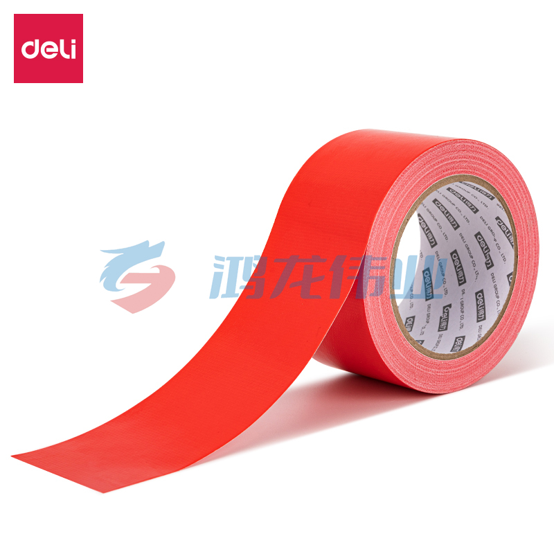 得力(deli)  52004布基胶带60mm*20m*230μm(红)(1卷/热缩)