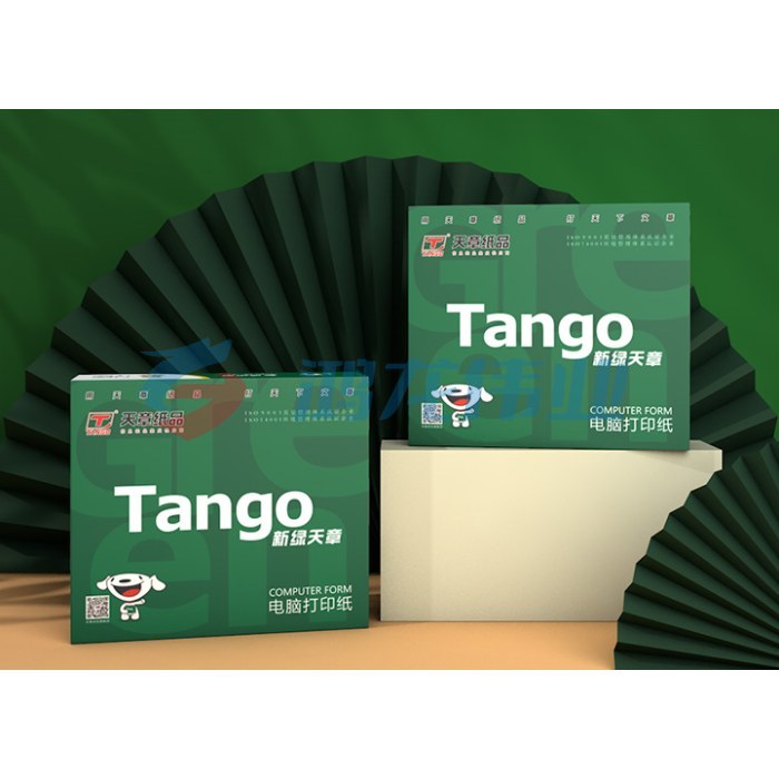 天章(TANGO)新绿天章二联二等分不撕边电脑打印纸 全白针式二联打印纸(241-2-1/2 色序:全白 1000页/箱)
