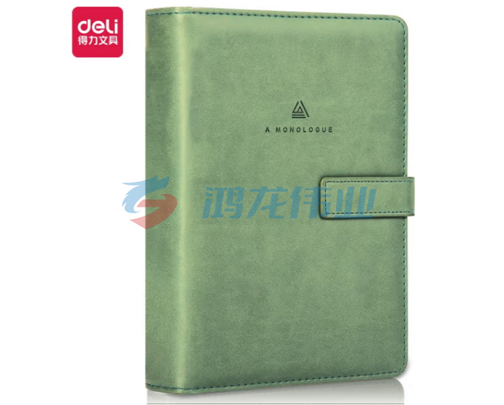 得力(deli)3348 A5/208张笔记本 商务记事本会议记录本 绿色