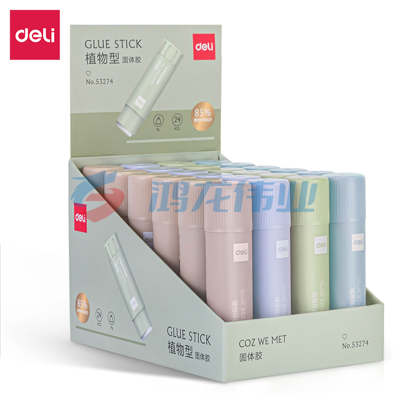 得力(deli)53274 9g高粘度 植物配方 固体胶 学习生活手工DIY 24支/盒  (单位：盒)JDXC02090550168261