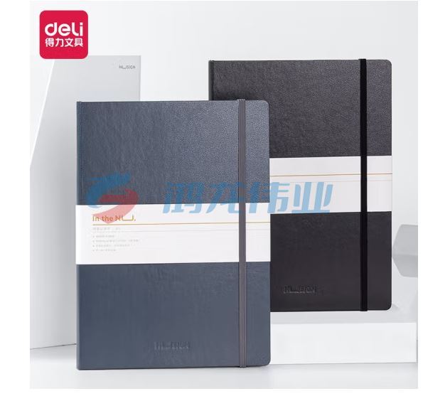 得力纽赛(nusign)高端商务皮面本B5 硬质封面 会议记事本办公文具用品 随机商务色 TJHX08210907587608