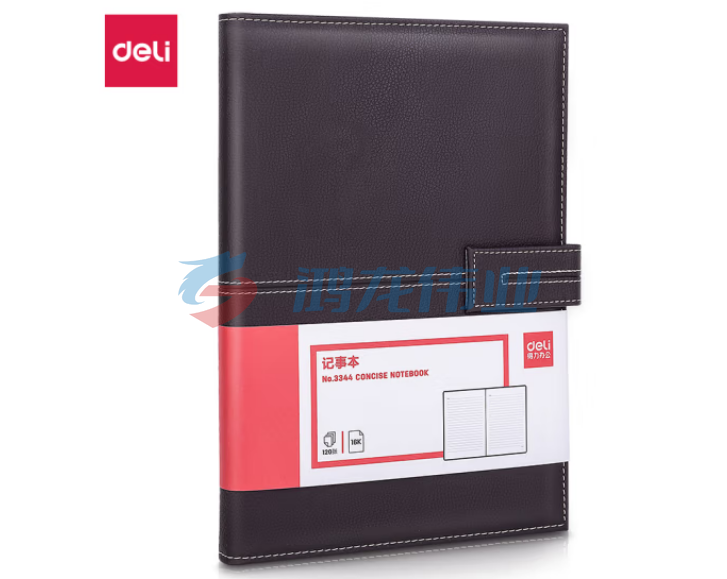 得力(deli)3344 16K/120张荔枝纹磁扣皮面本 棕色