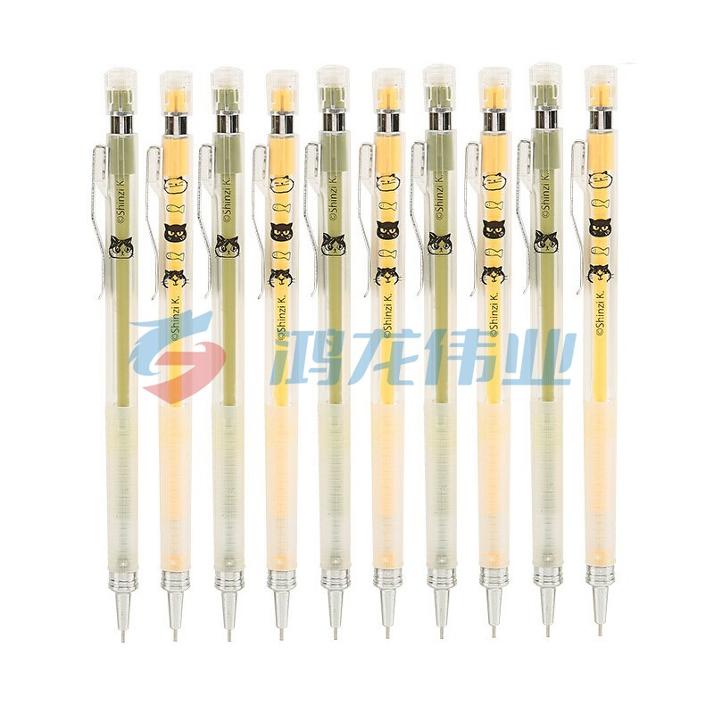 晨光(M&G)自动铅笔0.5mm 喵屋喵言喵语 学生铅笔 办公用品 QMP39205 黑10支装 颜色随机