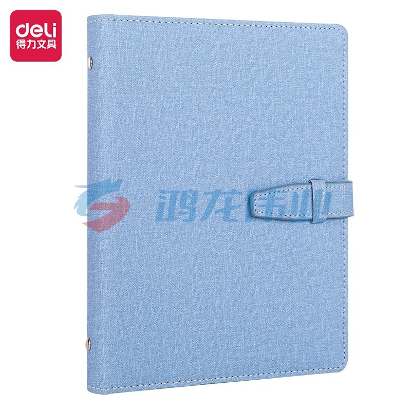 得力(deli) 3309 25K/100张活页扣带皮面本 蓝色  TJHX08071201201235