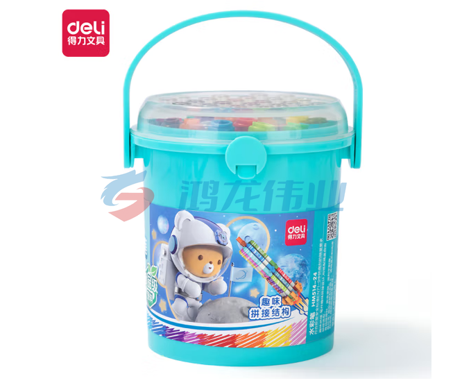得力(deli)HM514 24色食品级水彩笔 萌咿航天拼接玩具彩笔  TJHX08141111375535