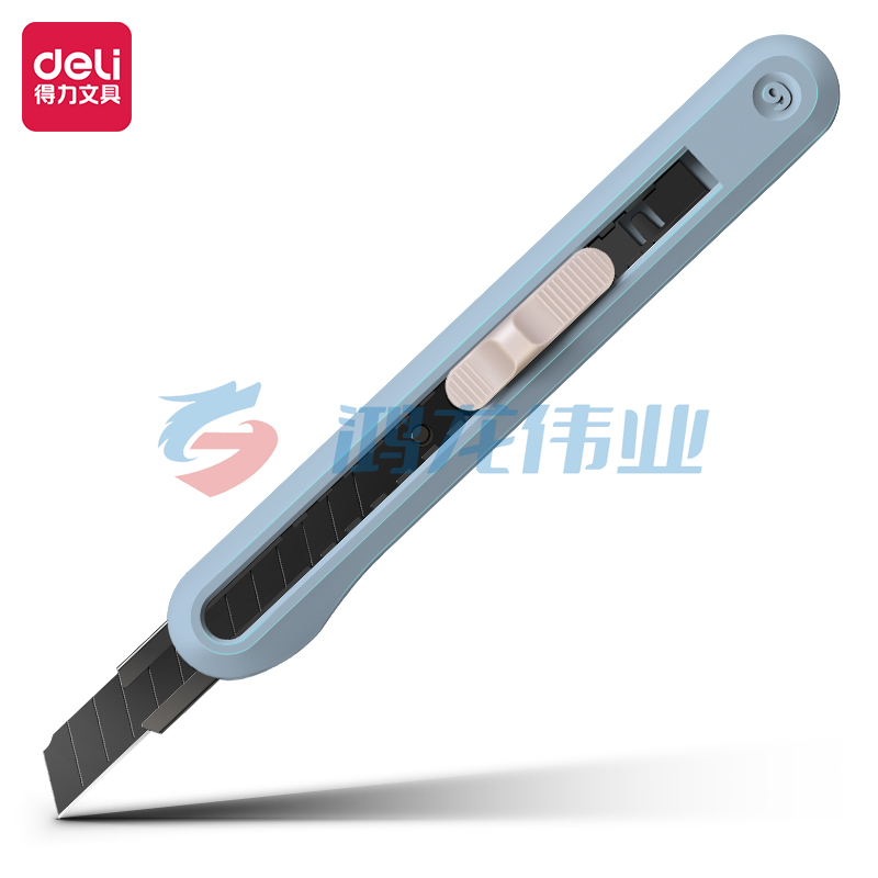 得力(deli)纽赛NS063-SC小号美工刀 尾部自带折刀器 蓝色