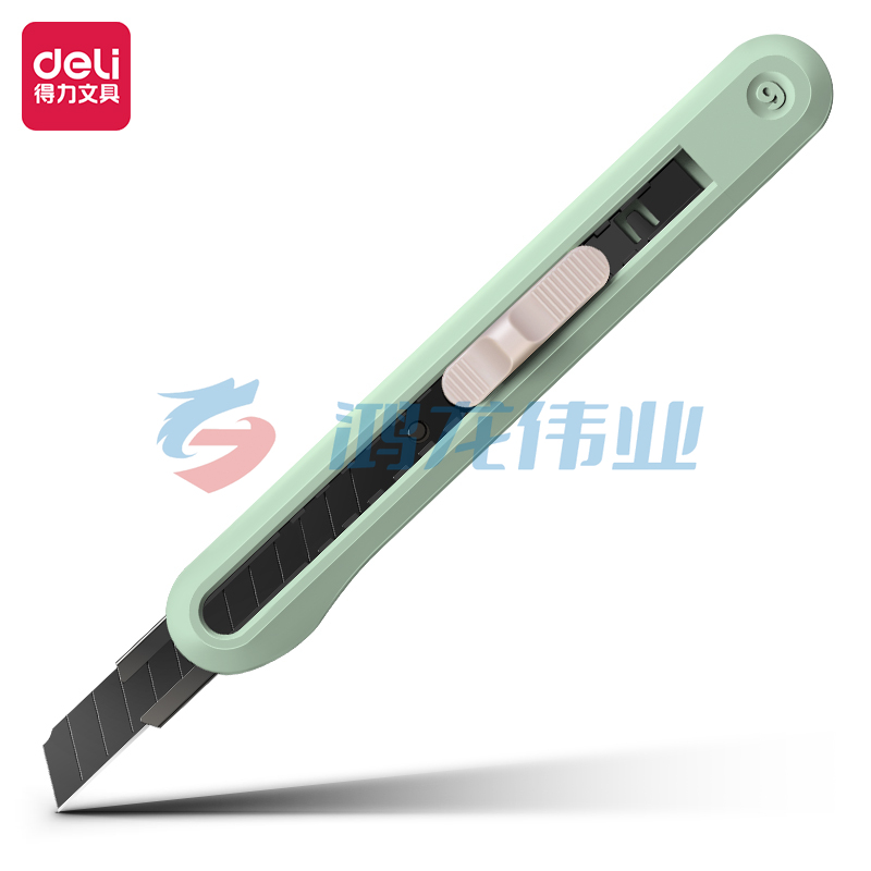 得力(deli)纽赛NS063-SD小号美工刀 尾部自带折刀器 绿色