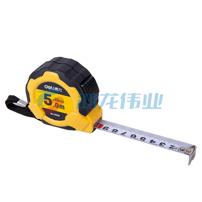 得力79558自锁钢卷尺5m(黄)(把)  TJHX04141112384147