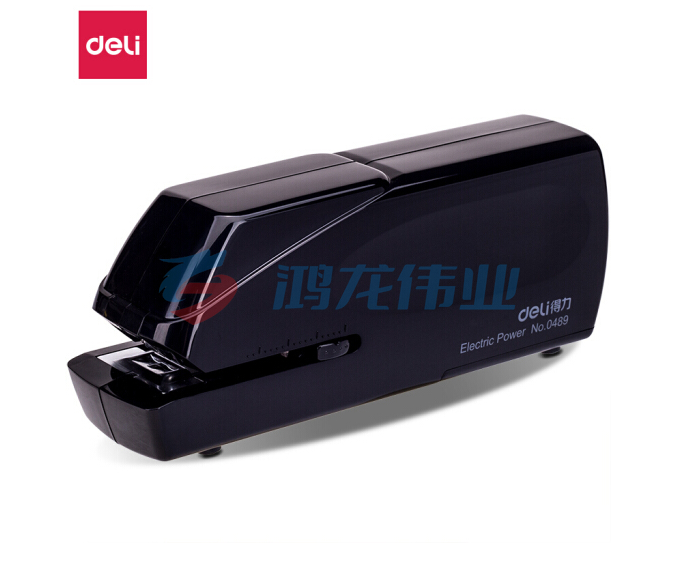 得力(deli)0489 电动订书机 电子自动装订订书机适配24/6 26/6订书钉 办公用品 黑..