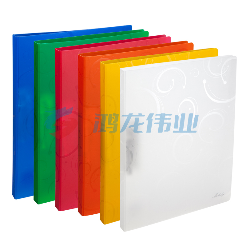 齐心 A6108 E纹melody文件夹 A3/A4通用 双强力夹(红 橙 蓝 绿 黄  白，颜色备注)