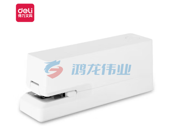得力(deli)双电源电动订书机 电子自动装订订书器 适配24/6或26/6订书钉 办公用品 白色 TA750