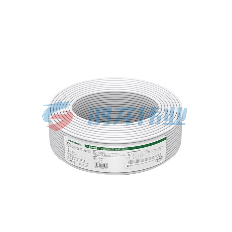 绿联（UGREEN）80103 2芯电话线 RJ11工程家装语音电话线 适用通信座机电话听筒连接线 100米