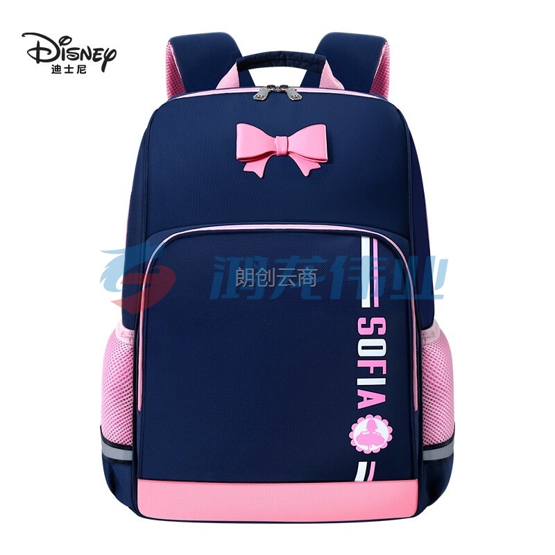 迪士尼（disney）小学生书包女3-6年级儿童书包 轻便减负女孩背包BS6754B藏青