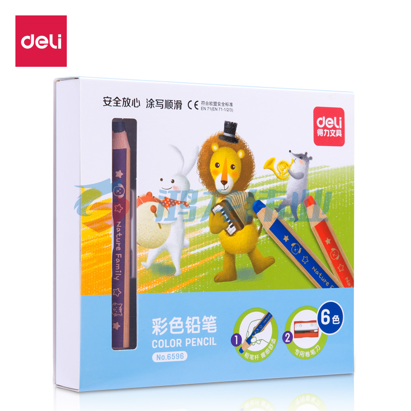 得力6596_6色粗杆彩铅(混)    TJHX10231052181752