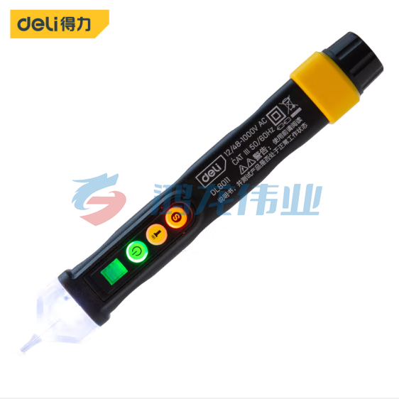 得力(deli) 带照明智能测电笔非接触式多功能测电笔感应电笔验电笔断点测试可测12/48-1000V DL8011