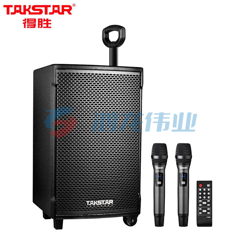 得胜 TAKSTAR WDA-1200 无线蓝牙拉杆音箱 带无线UHF麦克风扩音器 黑色 计价单位: 套
