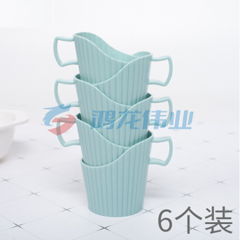 塑料杯托 一次性纸杯杯托 办公加厚杯托防烫杯托 北欧蓝加厚 6个/包
