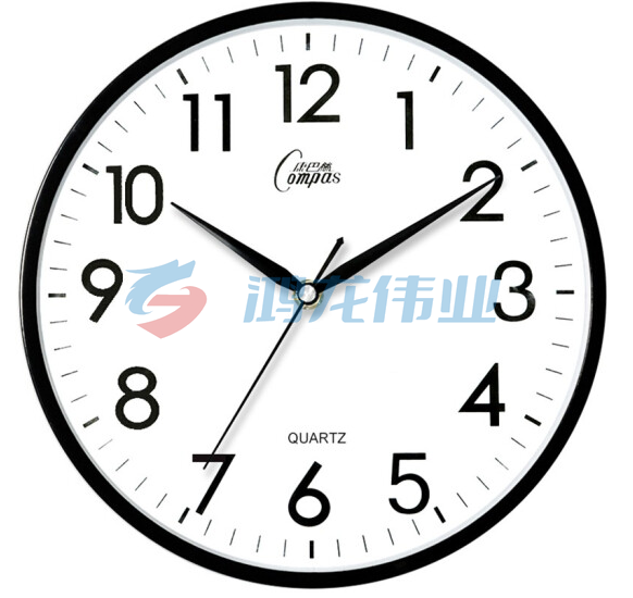 康巴丝 挂钟 创意简约钟表客厅静音石英钟表挂墙卧室时钟挂表 C2855 黑色