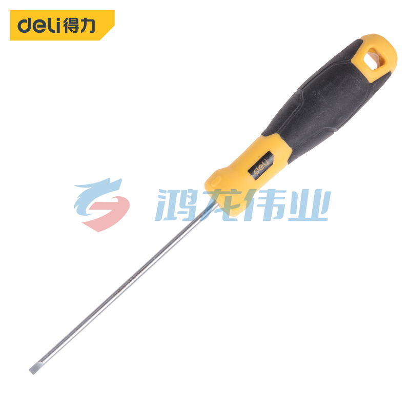 得力（deli）DL6331001鱼雷柄螺丝批一字家用螺丝刀3x100mm  