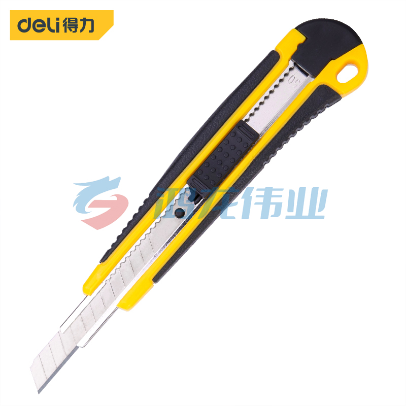 得力(deli) DL008 塑柄包胶美工刀9mm自锁美工刀 9mm小号手工美术壁纸裁纸刀