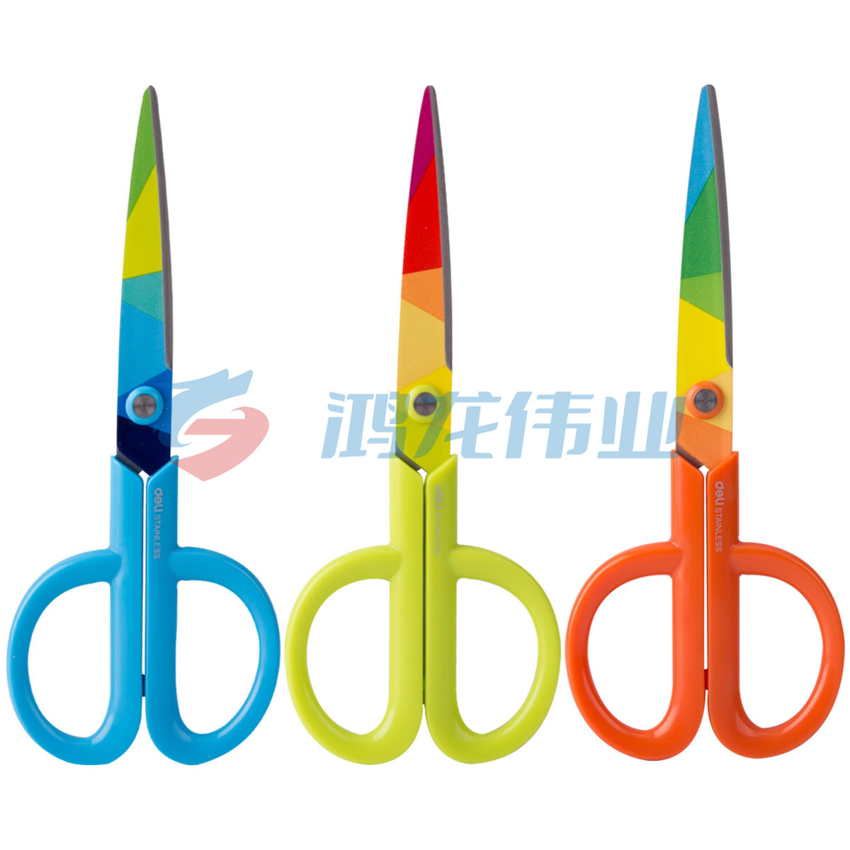 得力6062印花剪刀（混色）  175MM