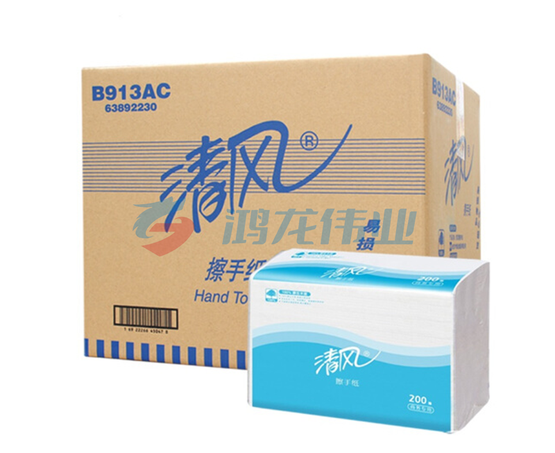 清风 B913AC 擦手纸 抽纸 200抽 纸巾 20包 单位箱