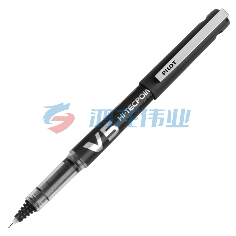 百乐（PILOT）BXC-V5直液式走珠笔中性水笔针管笔签字笔 V5升级版可换墨胆 黑色 0.5mm 12支装原装进口