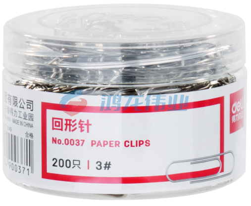 得力 金属回形针 0037 曲别针 29mm 200枚/筒 10盒装