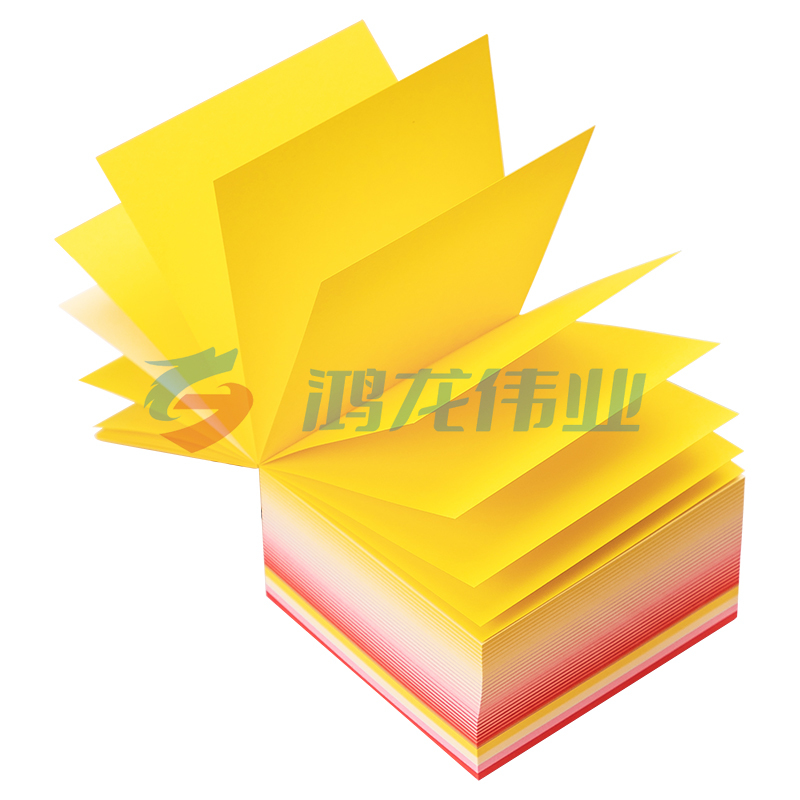 得力 无粘性便签纸学生大号便条纸渐变色留言记事便利贴 21713 锦簇主题便签本-黄色