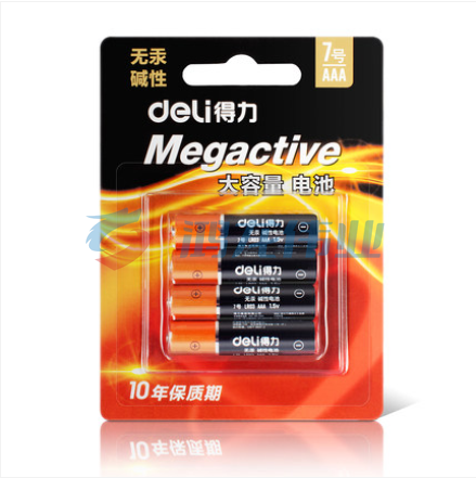 得力（deli）18505 7号 碱性电池 4粒/卡 整卡