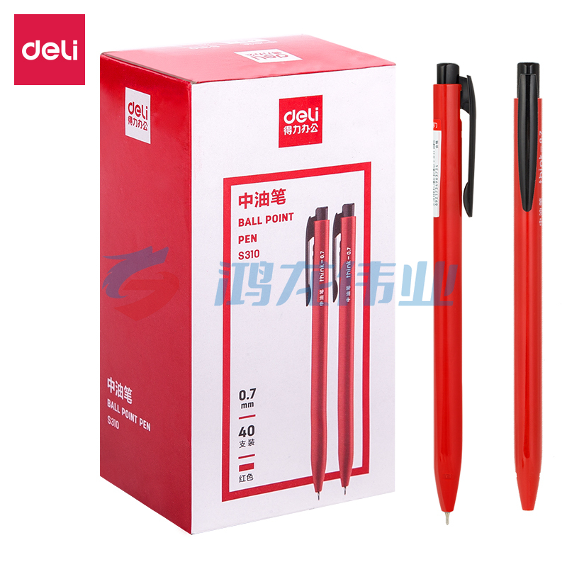 得力S310中油笔(红)	pcyg-2022021523060