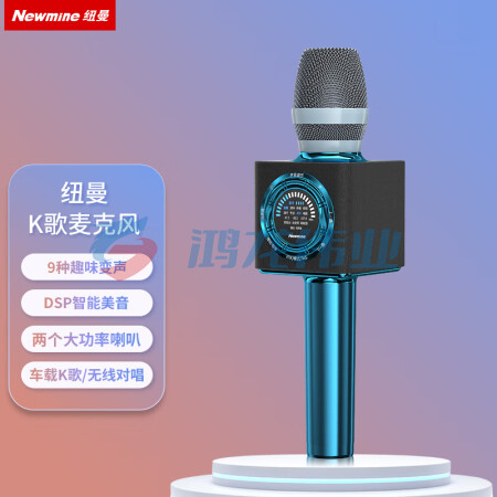 纽曼（Newmine）MC66 无线话筒音响一体麦克风机收音麦全民K歌娱乐直播手机蓝牙车载动圈麦克风双喇叭 蓝色pcyg-230728084628
