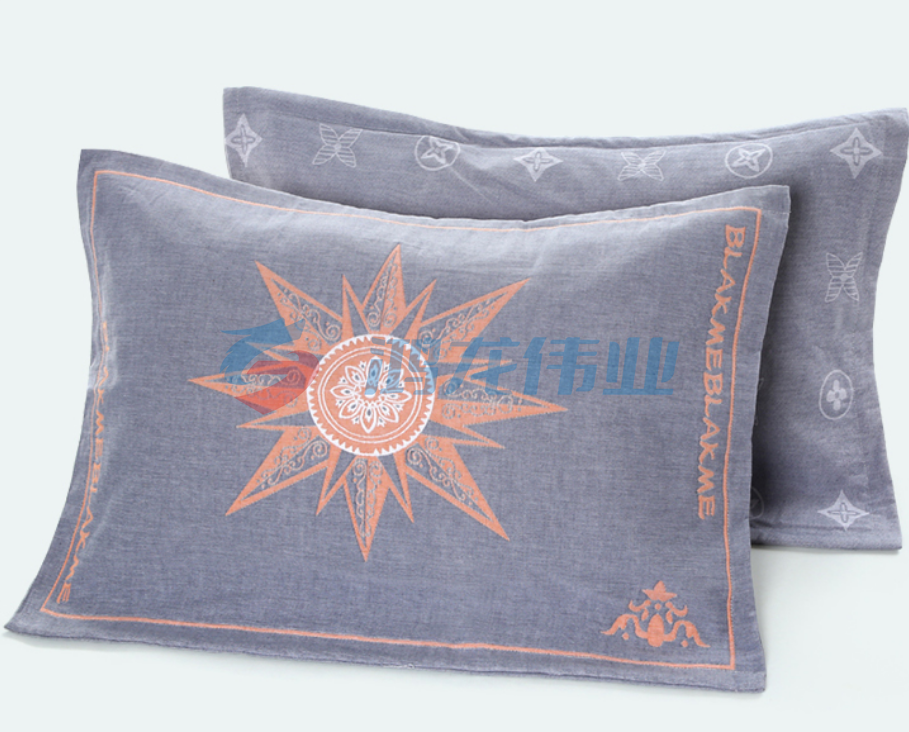 沐凡 三层纱布枕套 太阳款灰色52*75cm（对）pcyg-230823164813